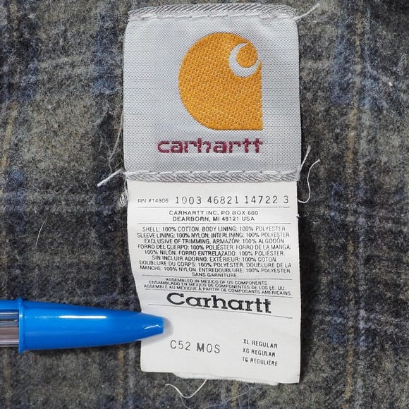 VTG Carhartt Jacket Men XL Green Hooded C52 MOS Workwear Canvas Lined Heavy Duty - Picture 3 of 16